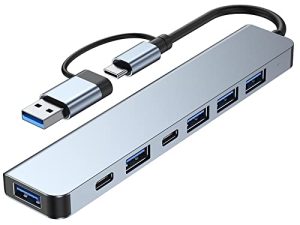 Balikha Portable USB Hub مدمج التوصيل والتشغيل منافذ متعددة محطة الإرساء محول متعدد المنافذ محول للأجهزة الهواتف الكمبيوتر