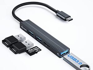 USB C Hub ، محول متعدد المنافذ 4 في 1 مع منفذ USB3.0 عالي السرعة * 1 ، منفذ USB2.0 * 2 وقارئ بطاقات TF ، متوافق على نطاق واسع مع أجهزة الكمبيوتر المحمولة USB C والأجهزة الأخرى من النوع C