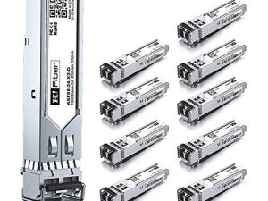 1.25G Multimode SFP LC Module، 1000Base-SX SFP Transceiver، MMF 850nm، 550m، DDM، for Cisco GLC-SX-MMD، Meraki MA-SFP-1GB-SX، Ubiquiti UniFi UF-MM-1G، Intel، Netgear والمزيد ، 10 عبوات