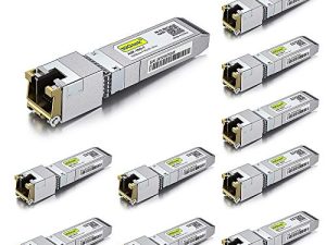 10GBase-T SFP + Transceiver ، 10G T ، 10G Copper ، RJ-45 SFP + CAT.6a ، حتى 30 مترًا ، متوافق مع Cisco SFP-10G-TS ، Ubiquiti UniFi UF-RJ45-10G ، Fortinet ، Netgear ، D-Link ، وأكثر ، 10 عبوات